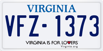 VA license plate VFZ1373