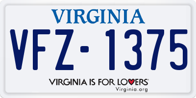 VA license plate VFZ1375