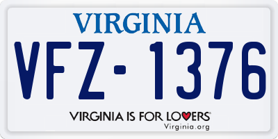 VA license plate VFZ1376