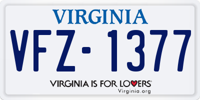 VA license plate VFZ1377