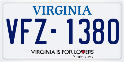 VA license plate VFZ1380