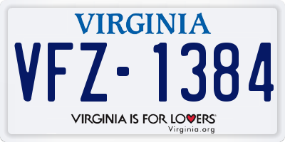 VA license plate VFZ1384
