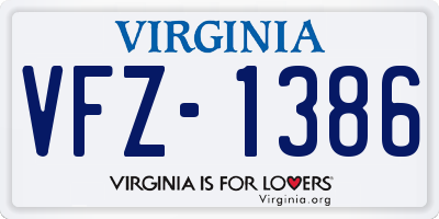 VA license plate VFZ1386