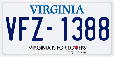 VA license plate VFZ1388