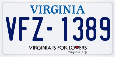 VA license plate VFZ1389
