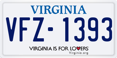 VA license plate VFZ1393