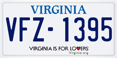 VA license plate VFZ1395