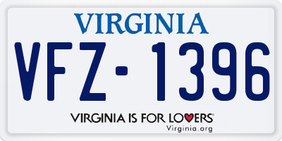 VA license plate VFZ1396