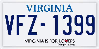 VA license plate VFZ1399