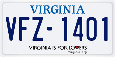 VA license plate VFZ1401