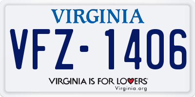 VA license plate VFZ1406