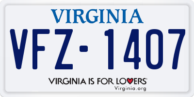 VA license plate VFZ1407