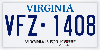 VA license plate VFZ1408