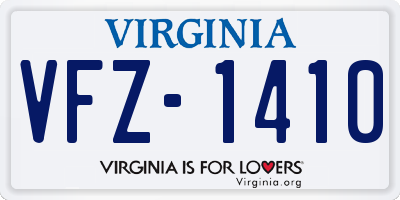 VA license plate VFZ1410