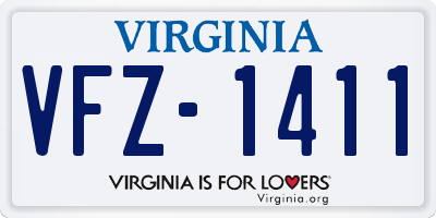 VA license plate VFZ1411