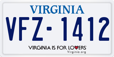 VA license plate VFZ1412