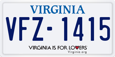 VA license plate VFZ1415