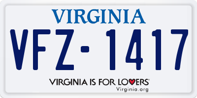 VA license plate VFZ1417