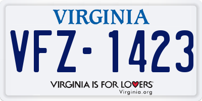 VA license plate VFZ1423