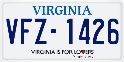VA license plate VFZ1426