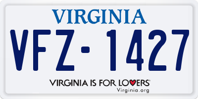 VA license plate VFZ1427