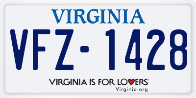 VA license plate VFZ1428