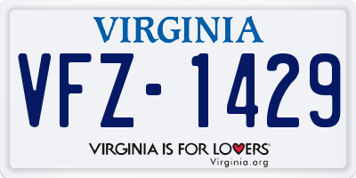 VA license plate VFZ1429