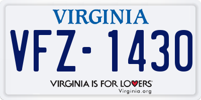 VA license plate VFZ1430