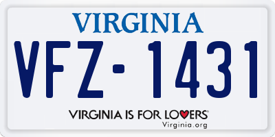 VA license plate VFZ1431