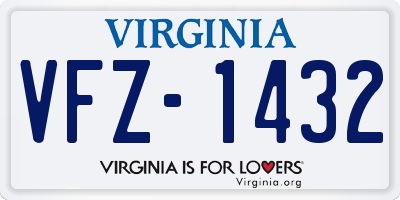 VA license plate VFZ1432