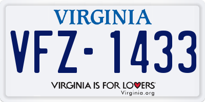 VA license plate VFZ1433