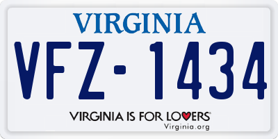 VA license plate VFZ1434