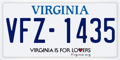 VA license plate VFZ1435