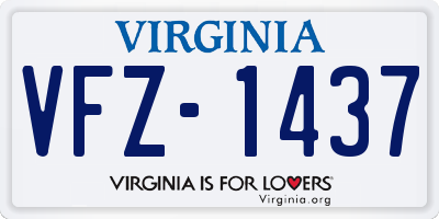 VA license plate VFZ1437