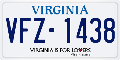 VA license plate VFZ1438