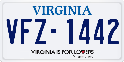 VA license plate VFZ1442