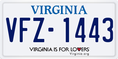 VA license plate VFZ1443