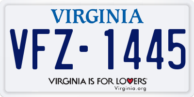 VA license plate VFZ1445