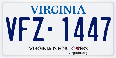VA license plate VFZ1447