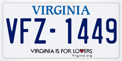 VA license plate VFZ1449