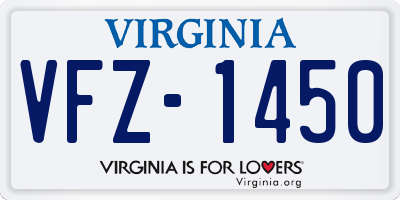 VA license plate VFZ1450
