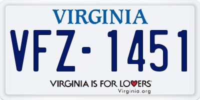 VA license plate VFZ1451