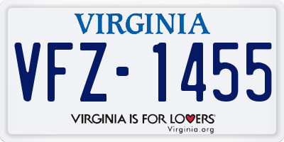 VA license plate VFZ1455