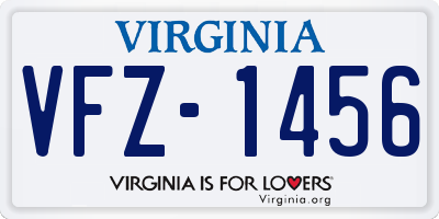 VA license plate VFZ1456