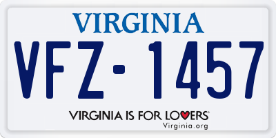 VA license plate VFZ1457