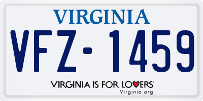 VA license plate VFZ1459