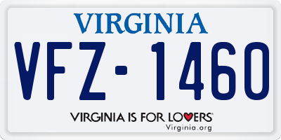 VA license plate VFZ1460