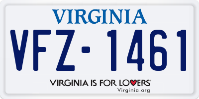 VA license plate VFZ1461