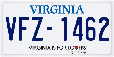 VA license plate VFZ1462