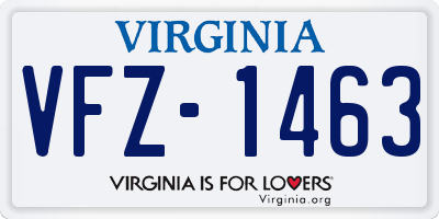 VA license plate VFZ1463